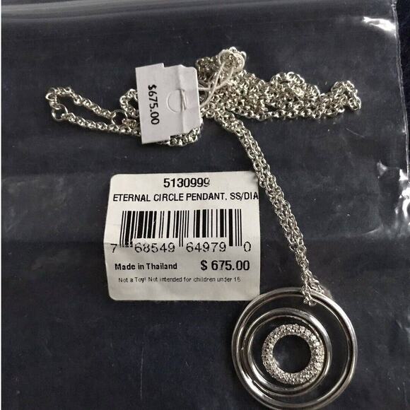 SWAROVSKI Diamond ETERNAL CIRCLE PENDANT Necklace NWT $675 - Picture 1 of 7